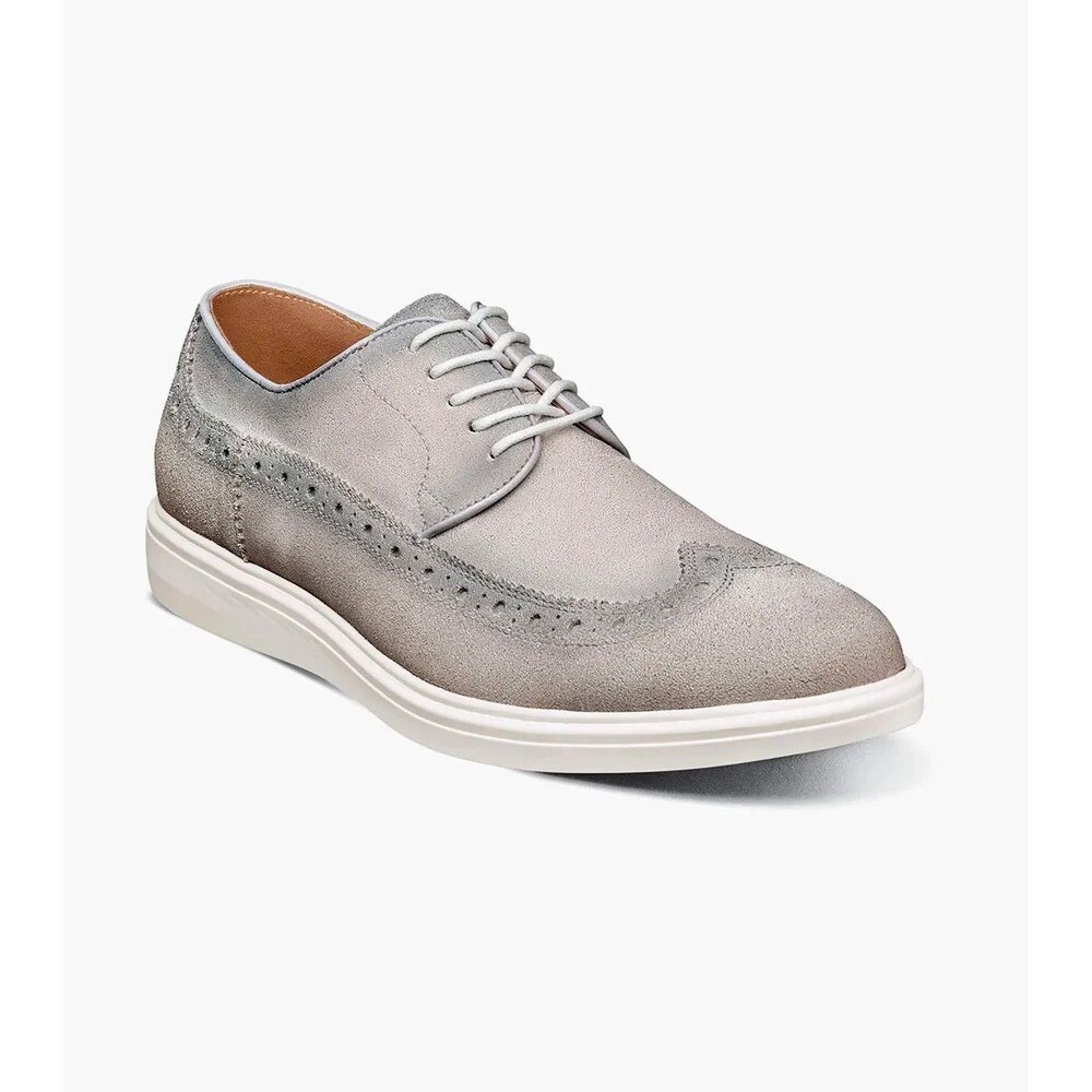 Stacy Adams Trudell Wingtip Lace Up Oxfords Light Gray-MENS 8 Medium - NEW
